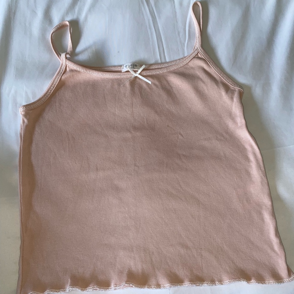 Brandy Melville ash pink bow top